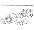 Hotpoint DLB6850BBL drum/heater assembly diagram