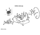 Hotpoint DLB6850BBL blower/drive assembly diagram