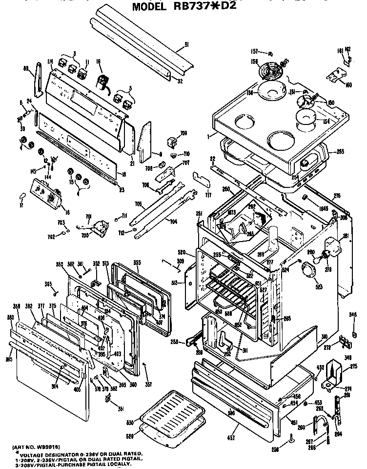Main body/cooktop/controls