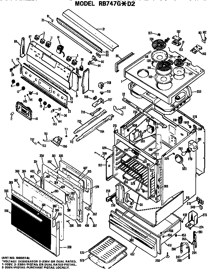 Main body/cooktop/controls
