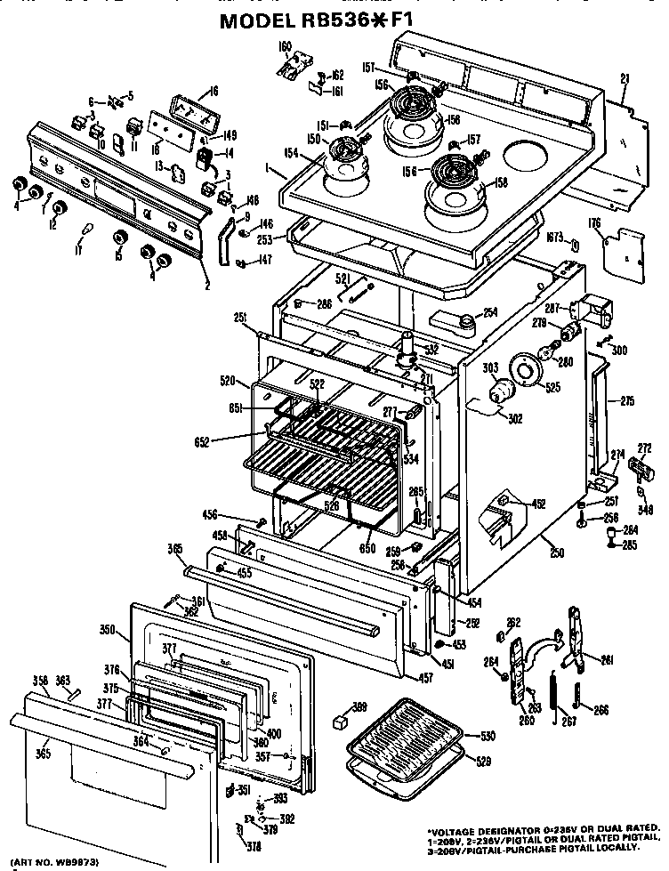Main body/cooktop/controls
