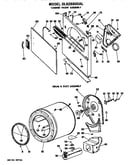 Cabinet front and drum assembly