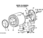 Hotpoint DLL2880DAL drum and duct assembly diagram