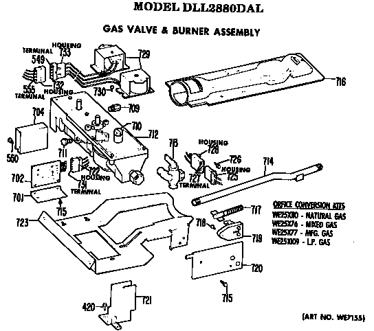 Gas valve and burner assembly
