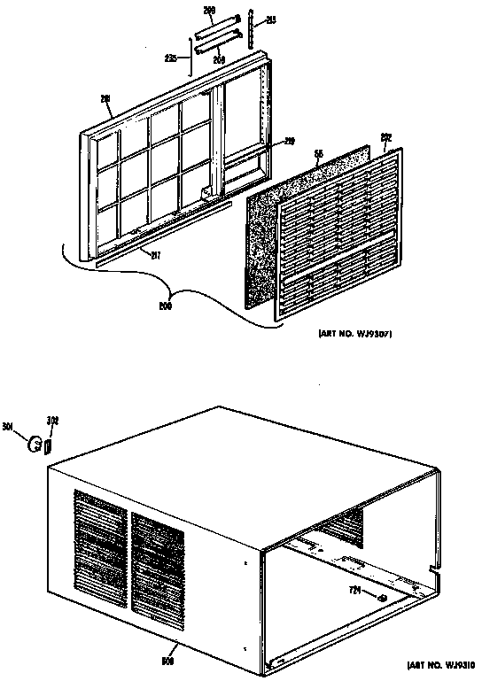 Cabinet and grille assembly