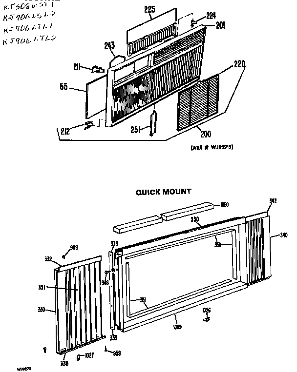 Grille and quick mount assembly