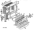 Hotpoint KC610APT1 cabinet and grille assembly diagram