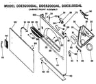 GE DDE8200DAL cabinet front diagram