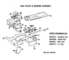 GE DDG8188VHL gas valve and burner assembly diagram