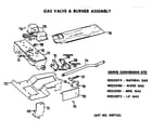 GE DDG8180DAL gas valve and burner assembly diagram