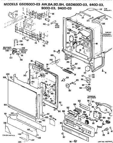 Tub/panel/control panel