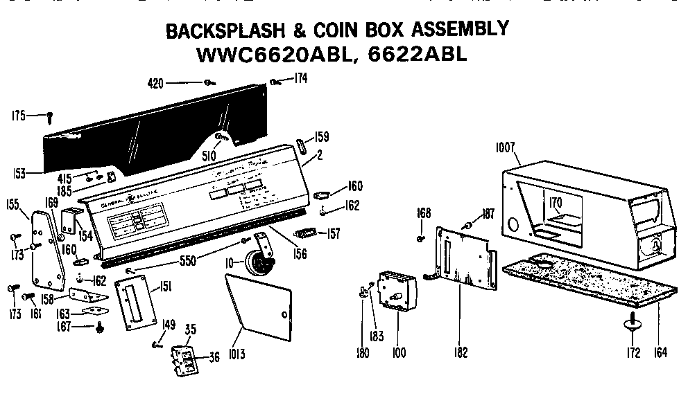 Backsplash for wwc6620abl and 6622abl