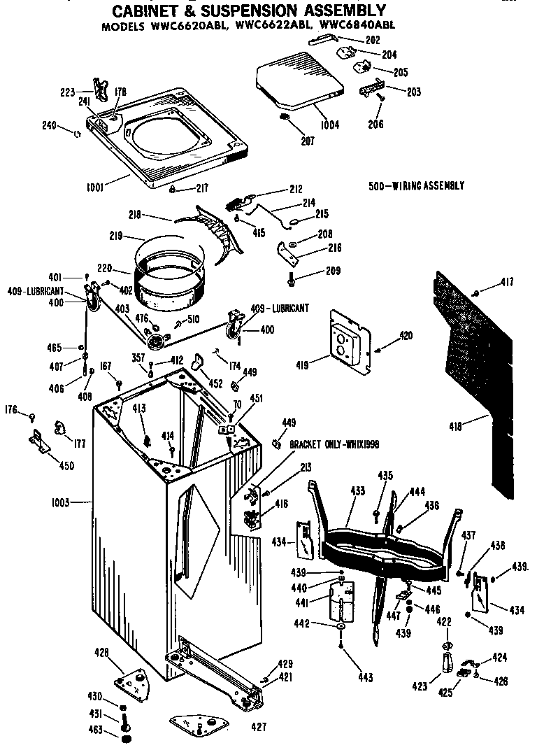 Cabinet and suspension