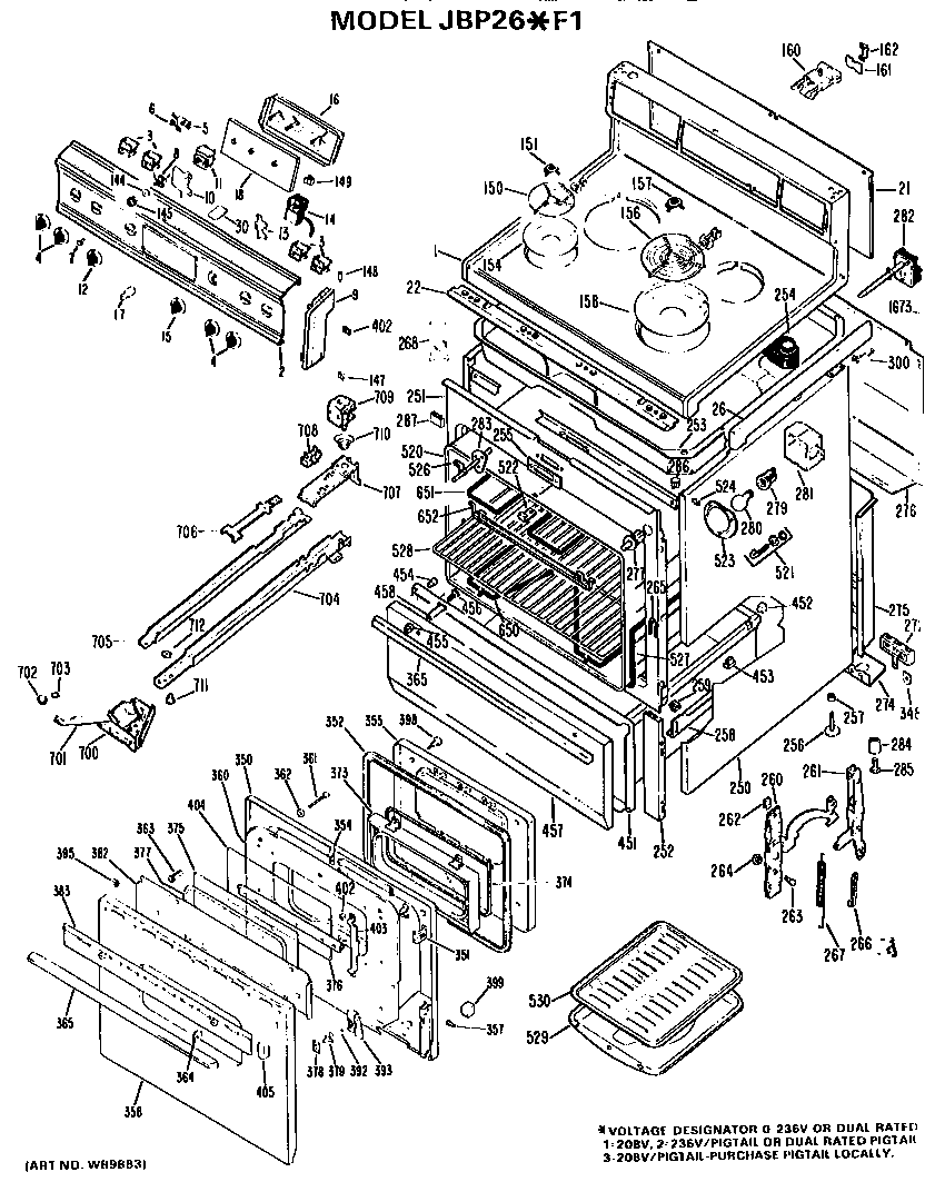 Main body/cooktop/controls