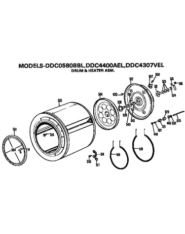 Drum and heater assembly