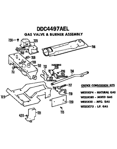 Gas valve and burner assembly