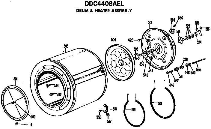 Drum and heater assembly