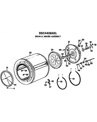 Drum and heater assembly