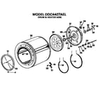 GE DDC4407AEL drum and heater assembly diagram