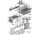 GE AQ810ATW1 cabinet and grille assembly diagram