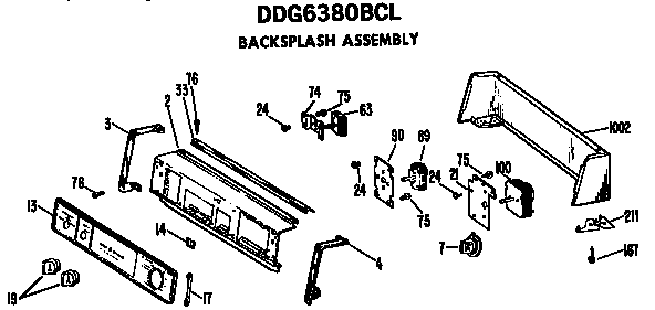 BACKSPLASH FOR DDG6380BCL ONLY