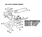 GE DDG7188VKL gas valve and burner assembly diagram
