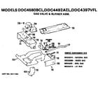 GE DDC4492AEL gas valve and burner assembly diagram
