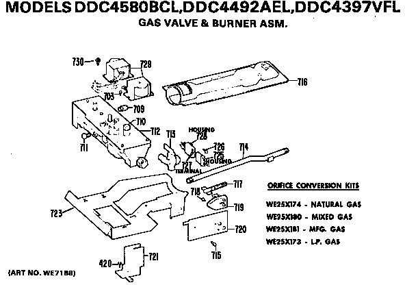 Gas valve and burner assembly