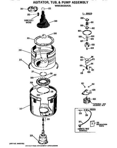 Agitator/tub and pump assembly