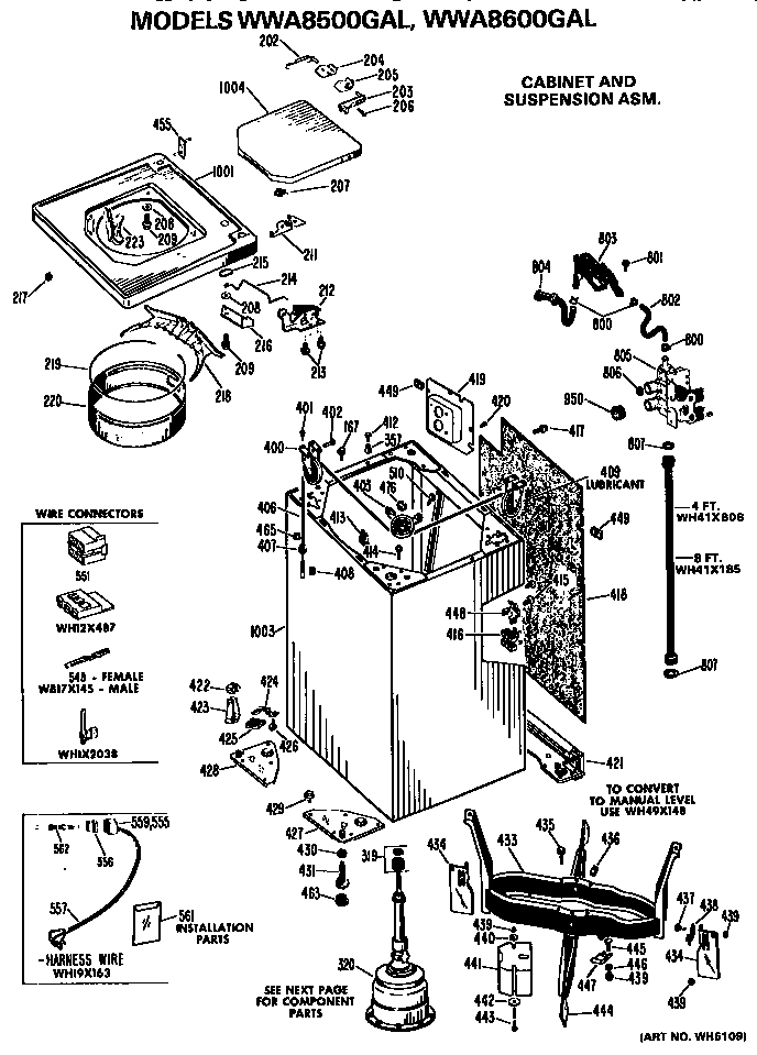Cabinet and suspension