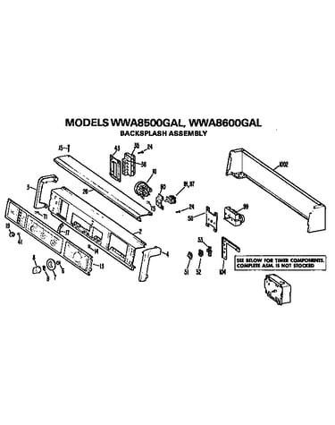 Backsplash for wwa8500gal and wwa8600gal