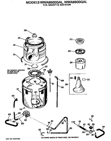 Tub/basket and agitator