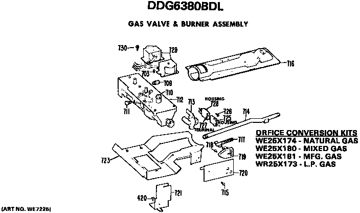Gas valve and burner assembly