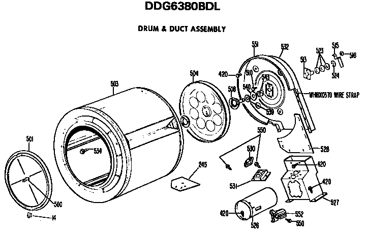 Drum and duct assembly