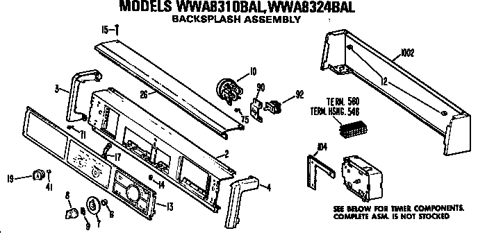 Backsplash for wwa8310bal and wwa8324bal
