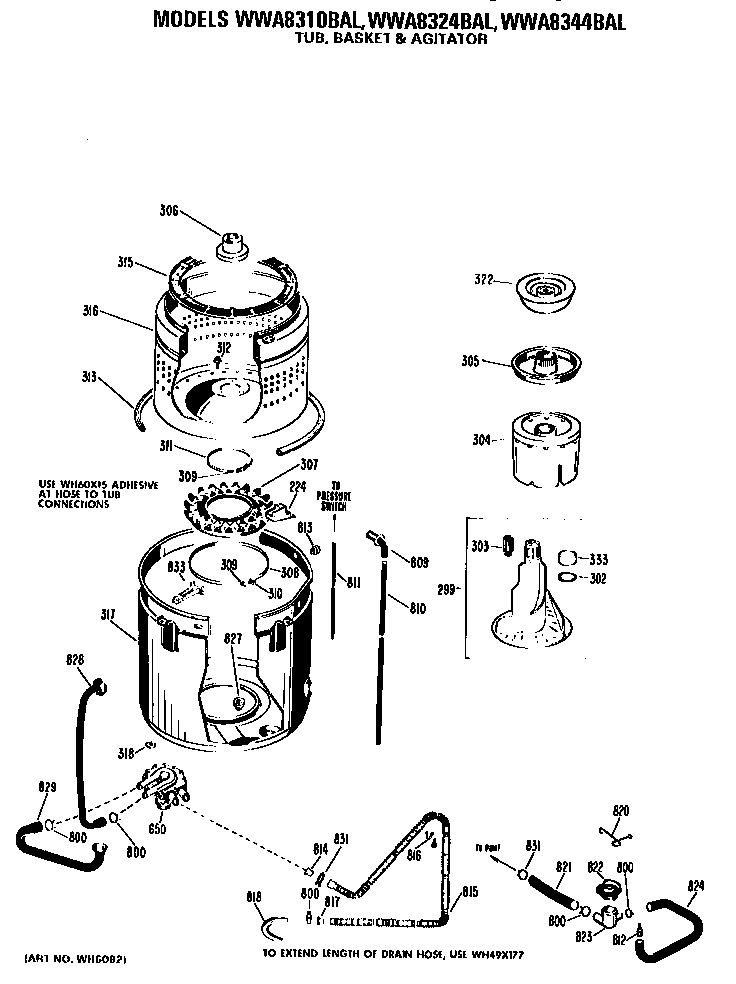 TUB/BASKET AND AGITATOR