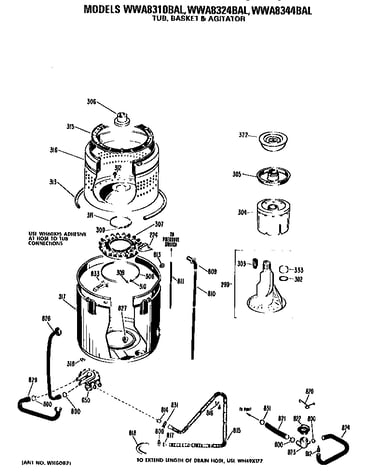 Tub/basket and agitator