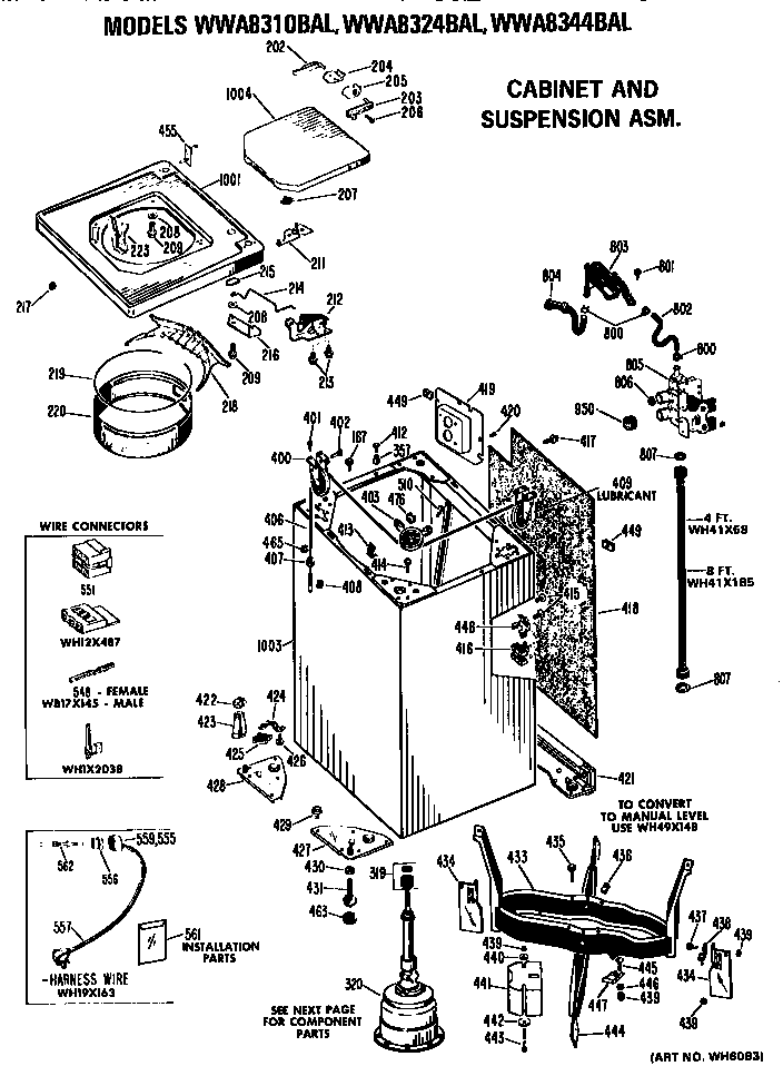 Cabinet and suspension