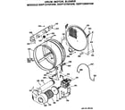 GE DDP1275FAW drum/motor and blower diagram