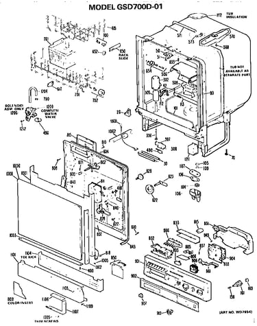 Tub/front/control panel