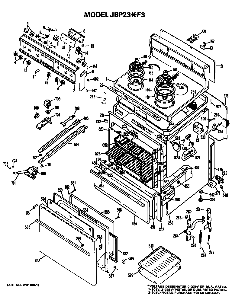 Main body/cooktop/controls