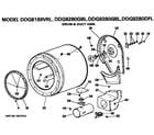 GE DDG8280GBL drum and duct assembly diagram