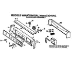 GE WWA5800GAL backsplash for wwa7050gal and wwa7304vkl diagram