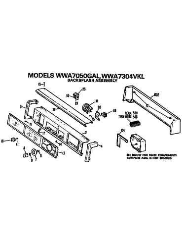 Backsplash for wwa7050gal and wwa7304vkl