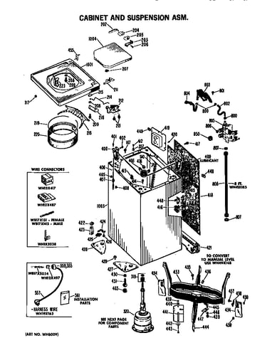 Cabinet and suspension assembly