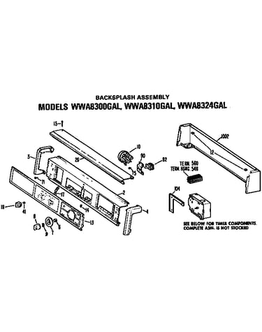 Backsplash for wwa8300gal, wwa8310gal and wwa8324gal