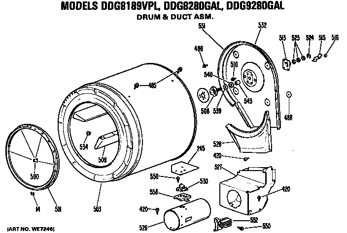 Drum and duct assembly