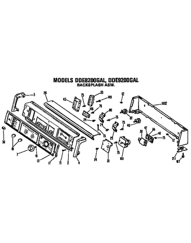 Backsplash for dde8200gal and dde9200gal