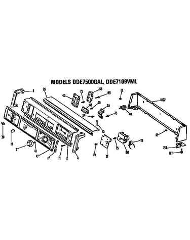 Backsplash for dde7500gal and dde7109vml