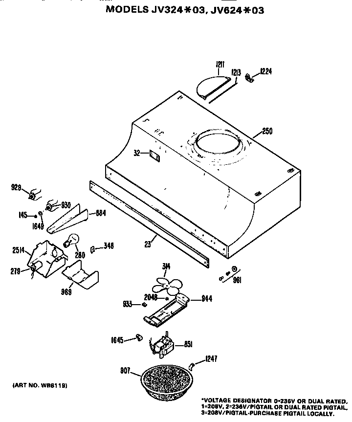 Rangehood assembly